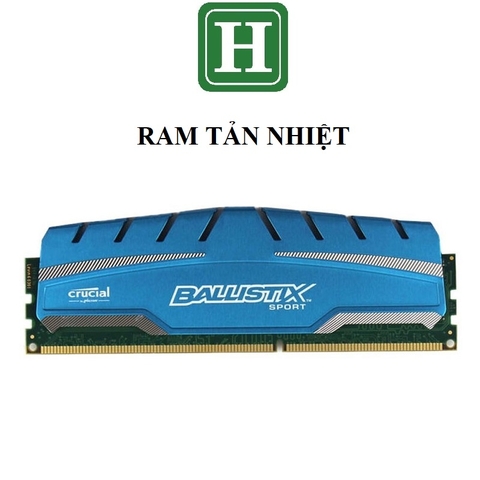 ram tản nhiệt CRUCIAL BALLISTIX SPORT blue - 4gb ddr3 1600