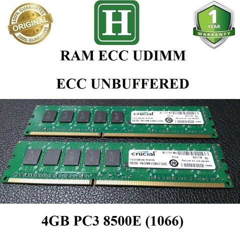 Ram ECC UDIMM/ECC Unbuffered 4GB DDR3 (PC3) bus 1066