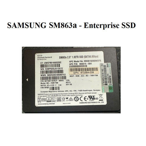 ssd SAMSUNG PM863 - Enterprise SSD  1.92b