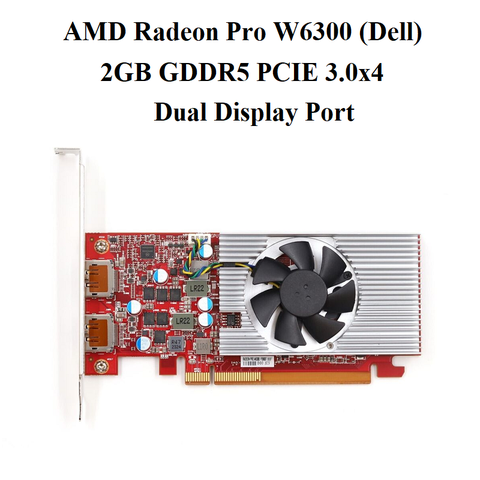 AMD Radeon Pro W6300 (Dell) 2GB	GDDR5	PCIe 3.0 x4
