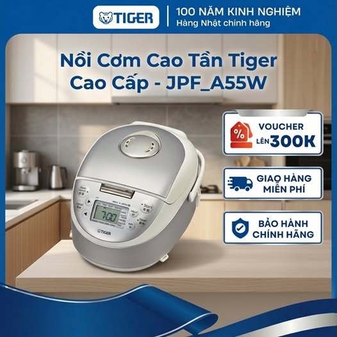 Nồi Cơm Điện Tử Cao Tần Tiger 0.54 Lít _ Đa năng 3 trong 1 hoàn hảo _ JPF_A55W _ Hàng chính hãng
