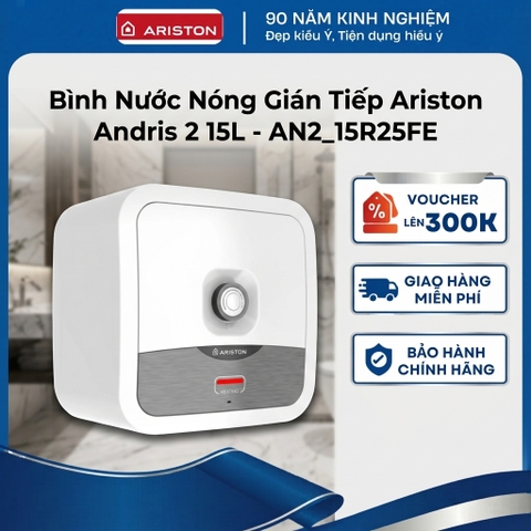 Bình nước nóng gián tiếp Ariston Andris 2 15L _ Bình vuông chuẩn _ AN2-15R2.5FE _ Hàng chính hãng