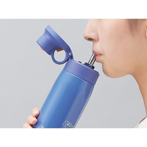 Bình cách nhiệt chân không Tiger MCS-A501 500ML, bình giữ nhiệt ống hút Inox mở nắp 1 tay chính hãng