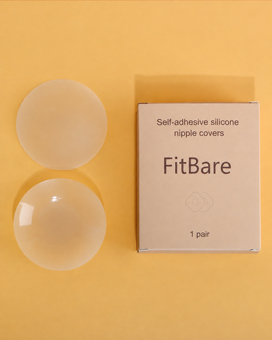 Miếng Dán Ngực Silicone Tự Dính Nhiệt Tự Thân FitBare SYV-002 (8cm) - Không Keo, Viền Siêu Mỏng, Tái Sử Dụng, Màu Nude