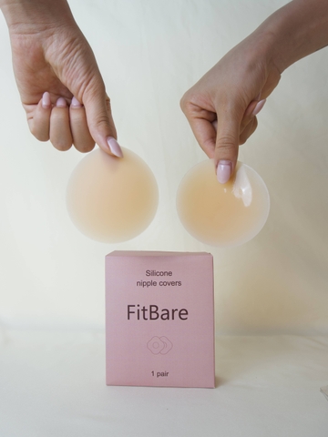 Miếng Dán Ngực Silicone Tự Dính Nhiệt Tự Thân FitBare SYV-002 (8cm) - Không Keo, Viền Siêu Mỏng, Tái Sử Dụng, Màu Nude