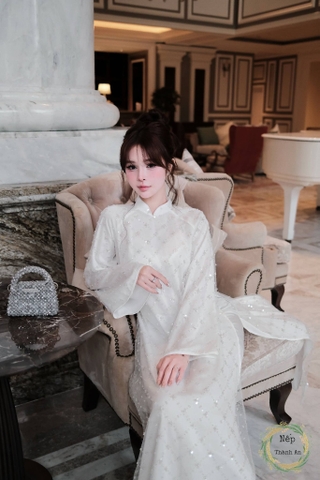 AD trắng kim sa hạt ngọc cổ 3p