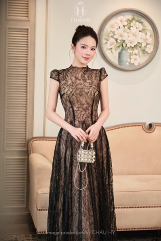 VT đen ren tay cộc CHAUHY (kèm quần bảo hộ ) CS1