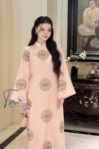 AD hồng cổ 3p thêu hoa thổ cẩm