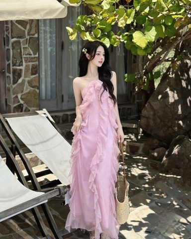 Maxi hồng yếm thân bèo