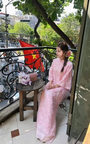 AD hồng thêu chuồn chuồn cổ 3p