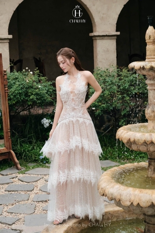 VT yếm kem ren trắng tầng