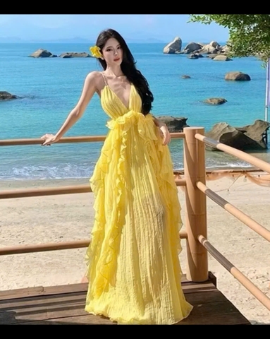 Maxi vàng yếm thân bèo