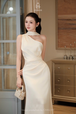 VT lụa kem lệch vai + dây quàng cổ CS1