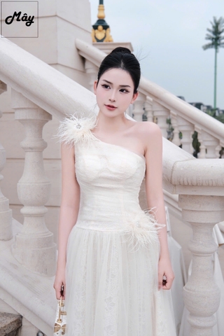 VT kem lệch vai đính tag lông