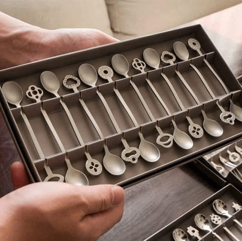 Set 12 thìa Party Oriental Stainless Steel Antique Sambonet SP/GM/SBN//52649C03/S12 bóng mờ