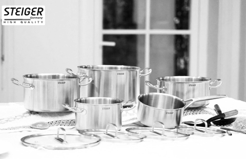 Bộ nồi Steiger Element 5 món đáy liền 5 lớp