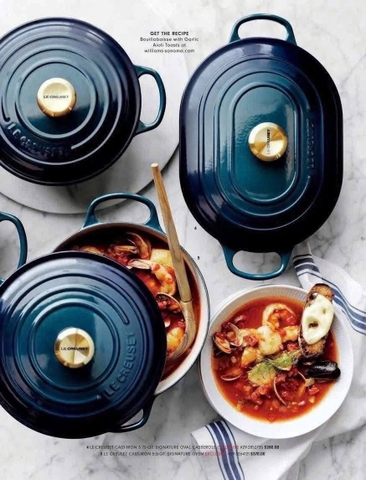 CHẢO GANG OVAN LE CREUSET OBLONG MÀU AGAVE 31CM XANH CỔ VỊT