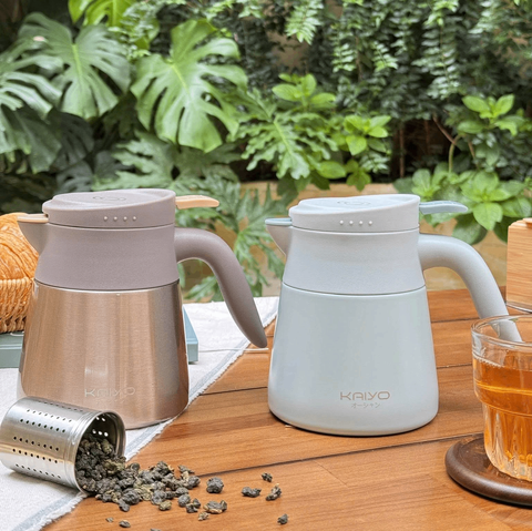 Bình giữ nhiệt pha trà kèm lõi lọc Kaiyo 500ml màu xanh mint