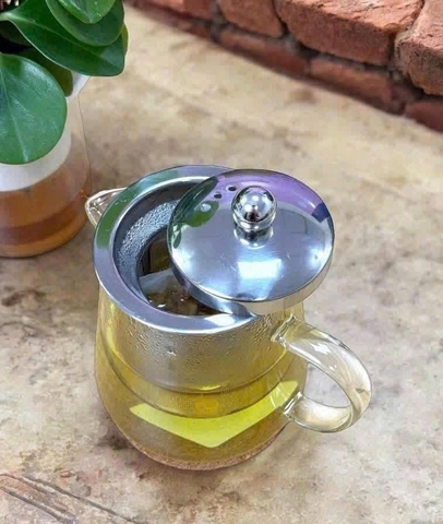 ẤM PHA TRÀ THỦY TINH KÈM LÕI LỌC INOX ECHO NHẬT BẢN