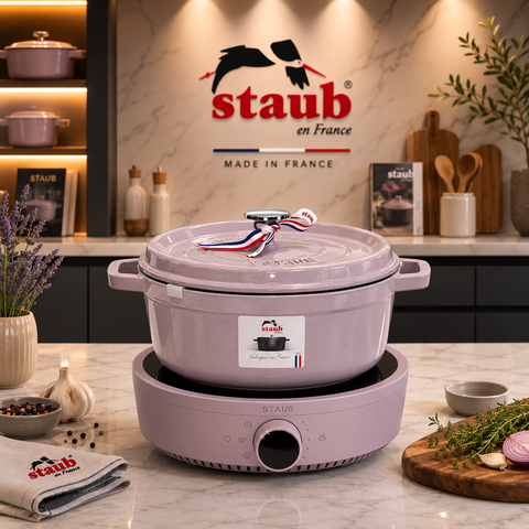 BẾP TỪ ĐƠN STAUB PINK BLOSSOM MÀU HỒNG TÍM / MÀU KEM
