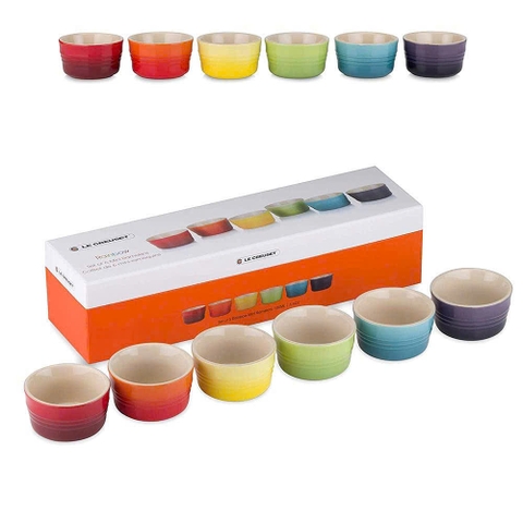 SET 6 BÁT MINI LE CREUSET CẦU VỒNG RAMEKINS 8CM