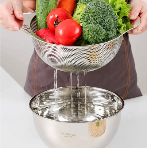 BỘ TÔ TRỘN VÀ RỔ INOX KAIYO SZ 20CM