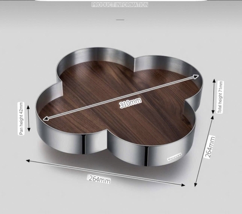 Khay trang trí bằng gỗ cỏ 4 lá Modern