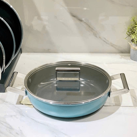 Nồi chảo Smeg DPF2812EGM 28cm màu xanh ngọc - 3,7L