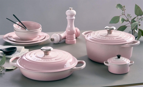 NỒI CHẢO LE CREUSET BRAISER SHELL PINK 22CM MÀU HỒNG