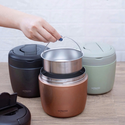 Cặp lồng giữ nhiệt Kaiyo 1000ml vàng đồng KVL -6520