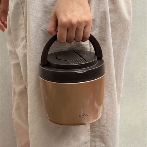 Cặp lồng giữ nhiệt Kaiyo 1000ml vàng đồng KVL -6520