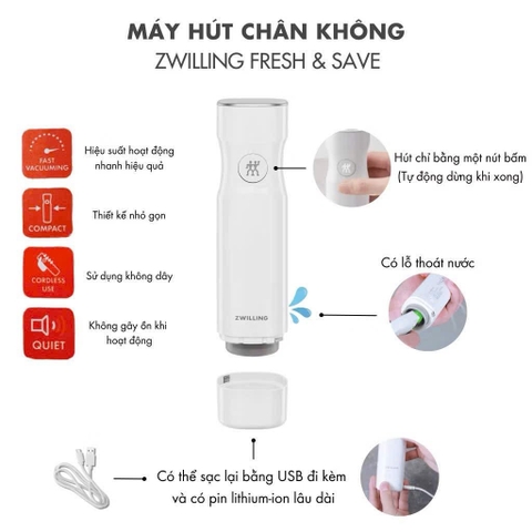 BỘ HÚT CHÂN KHÔNG ZWILLING 27 MÓN + TẶNG 1 MÁY HÚT CHÂN KHÔNG