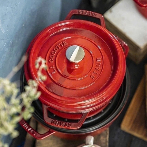 Nồi gang tròn Staub cocotte ronde cerise 20cm màu đỏ cherry line A