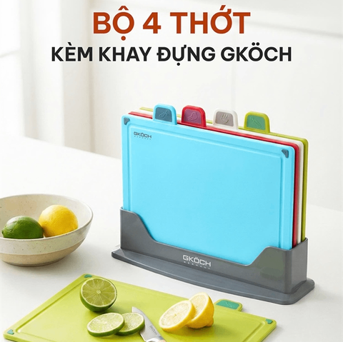 Bộ 4 thớt kèm đế, Model: JH-045. Nhãn hiệu Gkoch
