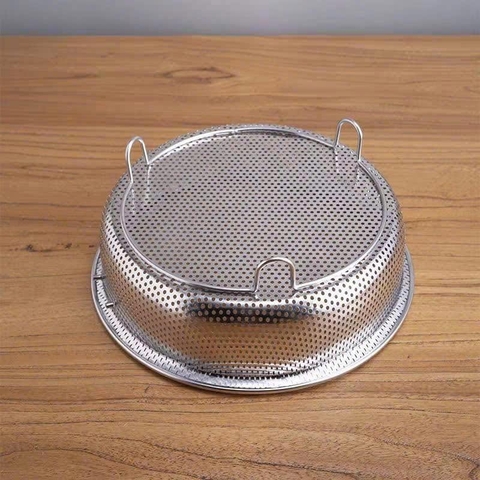 RỔ HẤP INOX 304 CÓ QUAI 22CM N728