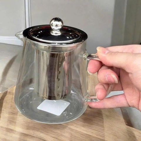 ẤM PHA TRÀ THỦY TINH KÈM LÕI LỌC INOX ECHO NHẬT BẢN