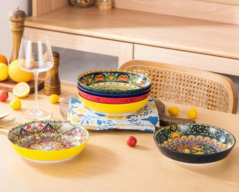 SET 6 ĐĨA SÂU LÒNG HENTEN HOME 950ML 21CM