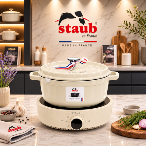 BẾP TỪ ĐƠN STAUB PINK BLOSSOM MÀU HỒNG TÍM / MÀU KEM