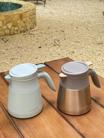 Bình giữ nhiệt pha trà kèm lõi lọc Kaiyo 500ml màu vàng đồng