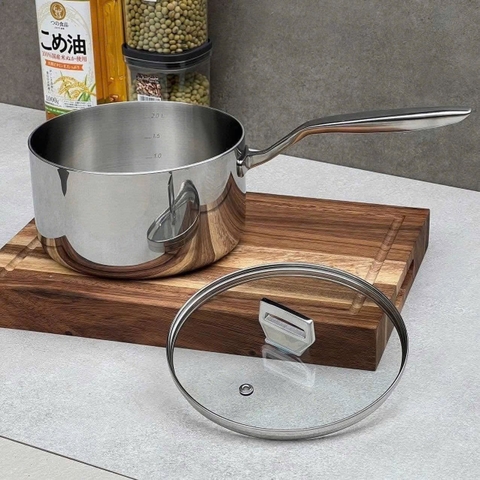 Quánh đúc inox 3 lớp đáy liền Tri-Ply Kaiyo, mini size 10cm