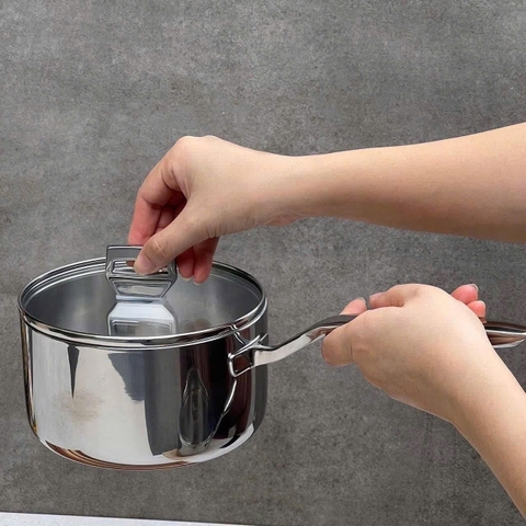 Quánh đúc inox 3 lớp đáy liền Tri-Ply Kaiyo, mini size 10cm