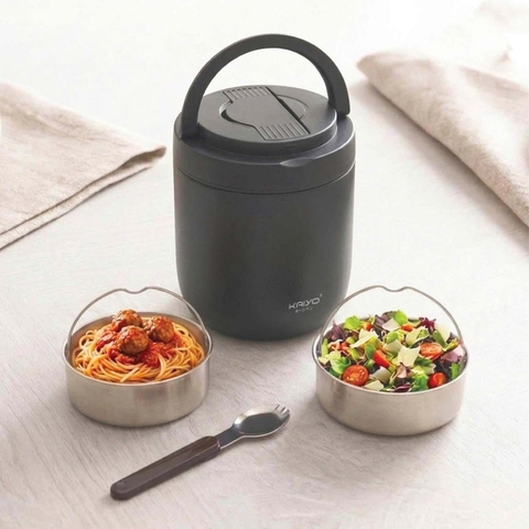 CẶP LỒNG GIỮ NHIỆT 3 NGĂN KAIYO, DUNG TÍCH 1.3L XANH MINT / GHI XÁM / VÀNG ĐỒNG