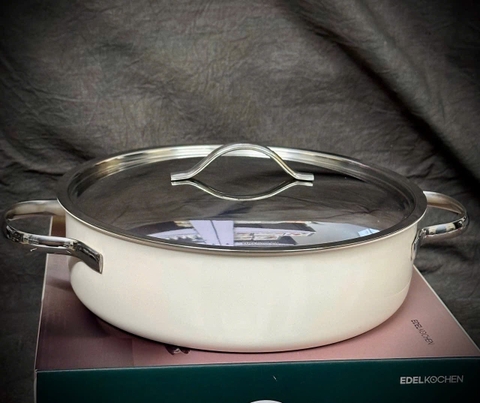 Nồi lẩu nguyên khối 3 lớp Edelkochen Classic L Collection 24cm màu kem
