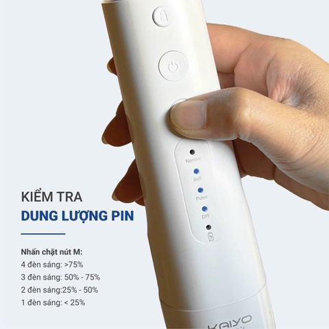 Máy tăm nước Extra Water tank 4 chế độ Kaiyo màu trắng / xanh