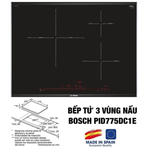 BẾP TỪ BOSCH PID775DC1E BẾP 3 SERI 8
