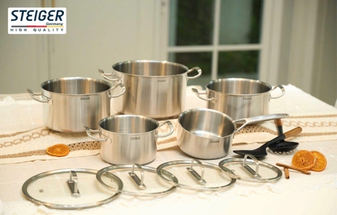 Bộ nồi Steiger Element 5 món đáy liền 5 lớp