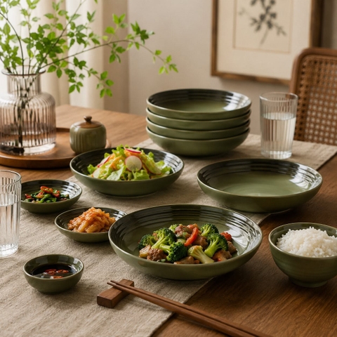 SET 4 ĐĨA SÂU LÒNG LE CREUSET THYME 22CM