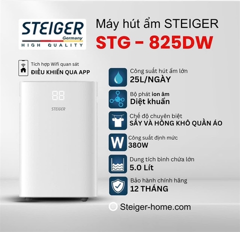 HÚT ẨM STEIGER STG-825DW 25L