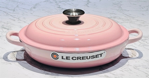 NỒI CHẢO LE CREUSET BRAISER SHELL PINK 22CM MÀU HỒNG