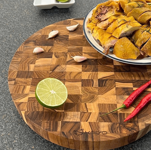 THỚT CHẶT TRÒN GỖ STEAK KAIYO 30CM DÀY 3,8CM TDC04